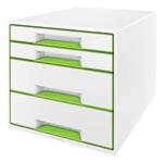 Zásuvkový box Leitz WOW CUBE, 4 zásuvky, bílá/zelená 52132054