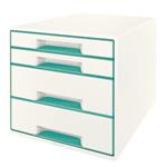 Zásuvkový box Leitz WOW CUBE, 4 zásuvky, ledově modrá 52132051