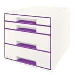 Zásuvkový box Leitz WOW CUBE, 4 zásuvky, purpurová 52132062
