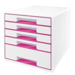 Zásuvkový box Leitz WOW CUBE, 5 zásuvek, růžová 52142023