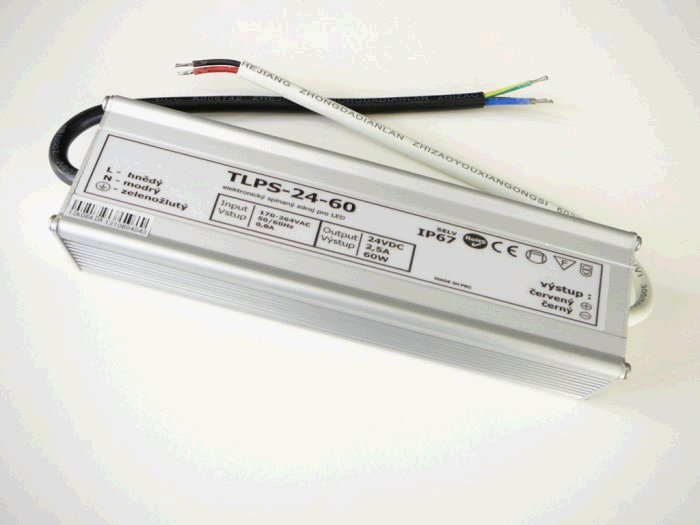 Zdroj TLE napájecí pro LED pásky 60W, IP67, 24V 70303045