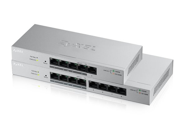 Zyxel GS1200-5HP v2 - Přepínač - řízený - 1 x 10/100/1000 + 4 x 10/100/1000 (PoE+) - desktop - PoE+ GS1200-5HPV2-EU0101F