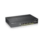 Zyxel GS1920-8HPv2, 10 Port Smart Managed Switch 8x Gigabit Copper and 2x Gigabit dual pers., hybir GS1920-8HPV2-EU0101F