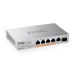 Zyxel XMG-105 5 Ports 2,5G + 1 SFP+, 4 ports 70W total PoE++ Desktop MultiGig unmanaged Switch XMG-105HP-EU0101F