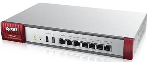 ZyXEL ZyWALL USG 110 UTM, Security UTM solution: Firewall, VPN: 100x IPSec/ 25x SSL (5 default ), 6x 1Gbp USG110-EU0102F